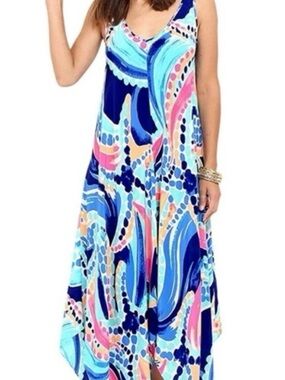 Lilly Pulitzer | Anise Ocean Jewels waterfall/handkerchief hem dress